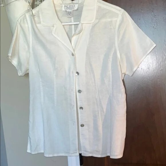 Petite Sophisticate Cream Blouse - Picture 1 of 1